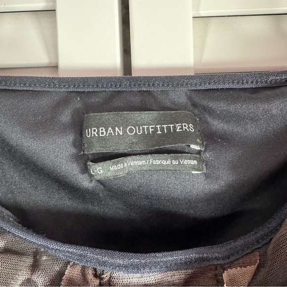 Urban Outfitters Tegan Mesh Bodycon Brown Slip Mini Dress Stretchy Size Large - Picture 4 of 9